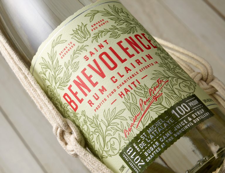 Branding, label, illustration, and stationary design for Haitian rum.